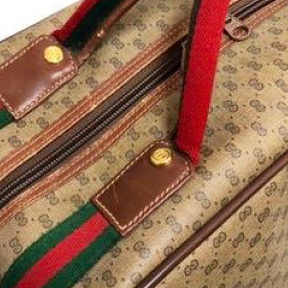 Authentic Vintage Gucci Rare Micro GG Web Luggage with Web Strap - Picture 4 of 15